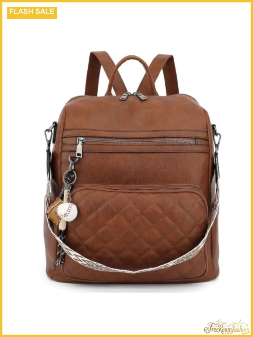 Women's PU Leather Fashion Backpack Purse Anti-Theft Large Capacity